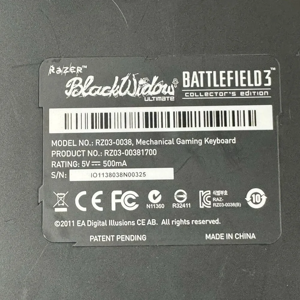 Razer BlackWidow Ultimate Battlefield 3 Collector's Edition Mechanical Keyboard